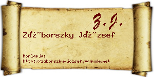 Záborszky József névjegykártya